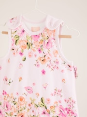 Lipsy Pink Floral Baby 100% Cotton 2.5 Tog Sleep Bag - Image 3 of 5