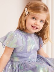 Lipsy Lilac Purple Shimmer Occasion Dress (3mths-6yrs) - Image 4 of 4