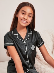 Lipsy Black Satin Shirt And Long Leg Pyjamas - Image 4 of 4