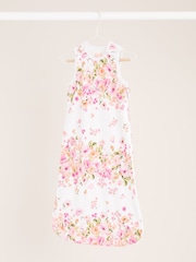 Lipsy White/Pink Floral Baby 100% Cotton 1 Tog Sleep Bag - Image 1 of 5