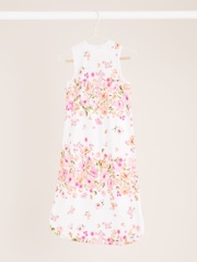 Lipsy White/Pink Floral Baby 100% Cotton 1 Tog Sleep Bag - Image 2 of 5