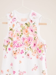 Lipsy White/Pink Floral Baby 100% Cotton 1 Tog Sleep Bag - Image 3 of 5