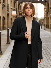 Friends Like These Jet Black Tailored Single Button Coat - Image 1 of 4