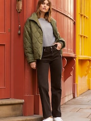 Friends Like These Khaki Green Relaxed Qulited Jacket - Image 3 of 4