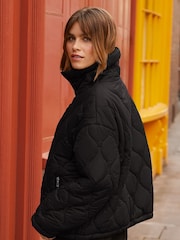 Friends Like These Black Relaxed Qulited Jacket - Image 4 of 4