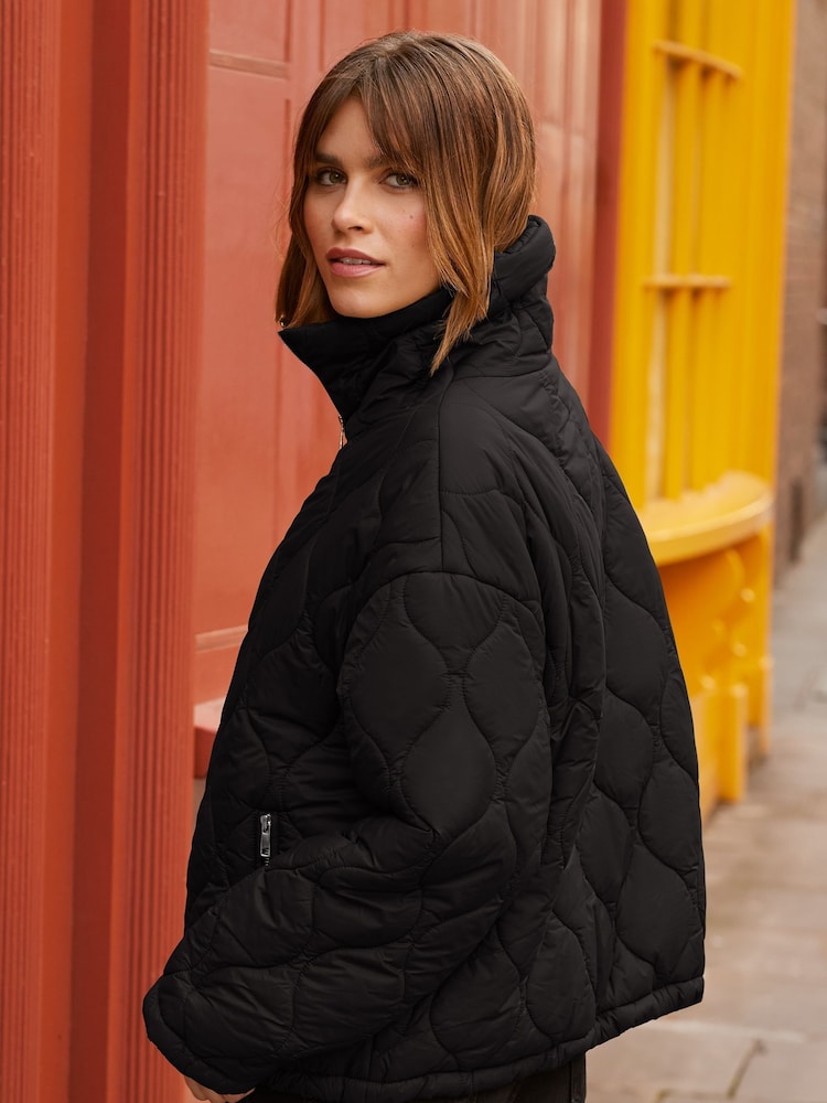 Friends Like These Black Relaxed Qulited Jacket - Image 4 of 4
