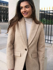 Friends Like These Camel Boucle Petite Tailored Single Button Coat - Image 4 of 4