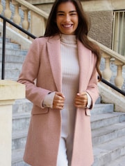 Friends Like These Pink Boucle Petite Tailored Single Button Coat - Image 1 of 4