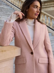 Friends Like These Pink Boucle Petite Tailored Single Button Coat - Image 3 of 4