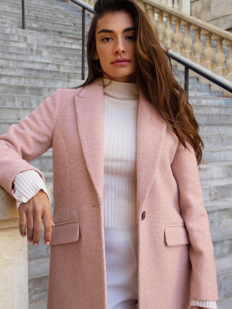Friends Like These Pink Boucle Petite Tailored Single Button Coat - Image 4 of 4