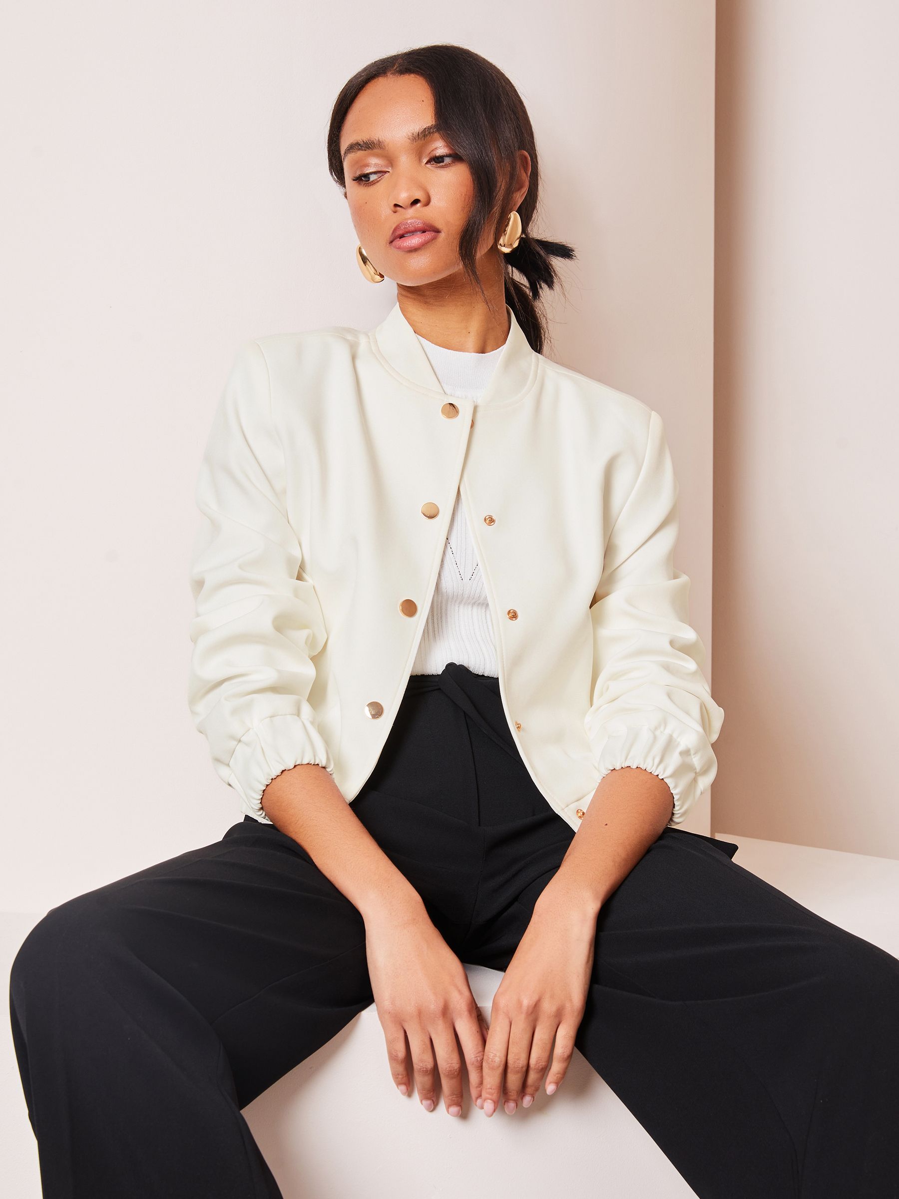 Cream smart jacket top