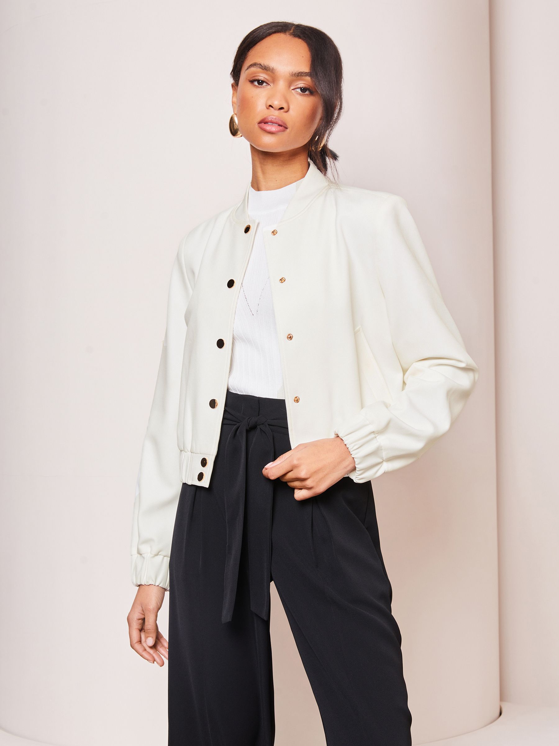 Buy Lipsy Cream Smart Bomber Jacket from Next Luxembourg