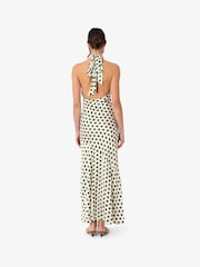 Amy Lynn Green Baia Polka Dot Satin Halter Dress - Image 6 of 8