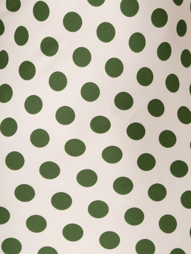 Amy Lynn Green Baia Polka Dot Satin Halter Dress - Image 8 of 8