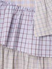Amy Lynn Blue Thea Multi Check Smocked Tiered Skirt - Image 5 of 7