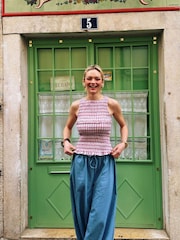 Amy Lynn Mona Smocked Top In Windowpane Check - Bild 3 von 6