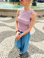 Amy Lynn Mona Smocked Top In Windowpane Check - Bild 5 von 6