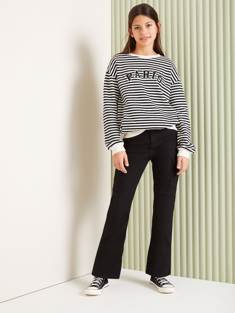 Lipsy Black Cargo Trousers (From 2-16yrs) - Image 2 of 4 Lipsy Black Cargo Trousers (From 2-16yrs) - Image 2 of 4
