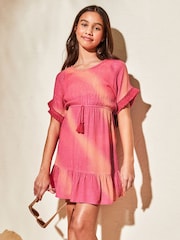 Lipsy Pink/Orange Glitter Kaftan (2-16yrs) - Image 1 of 4