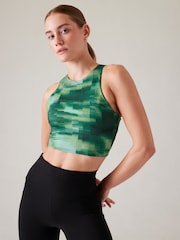 Athleta Dark Green A-C Cup Conscious Crop Low Impact Sports Bra - Image 1 of 5