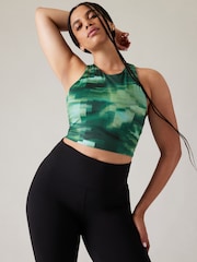 Athleta Dark Green A-C Cup Conscious Crop Low Impact Sports Bra - Image 3 of 5