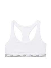 Victoria's Secret PINK Optic White Cotton Racerback Scoop Low Impact Bralette - Image 3 of 3