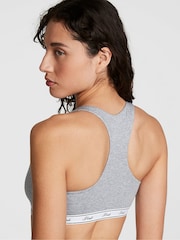 Victoria's Secret PINK Grey Heather Cotton Racerback Scoop Low Impact Bralette - Image 2 of 3