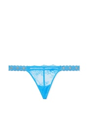 Victoria's Secret Capri Blue G String Eyelet Lace Knickers - Image 3 of 3