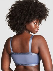 Victoria's Secret PINK Blue Dusty Iris Soft Stretch Logo Scoop Bralette - Image 2 of 4