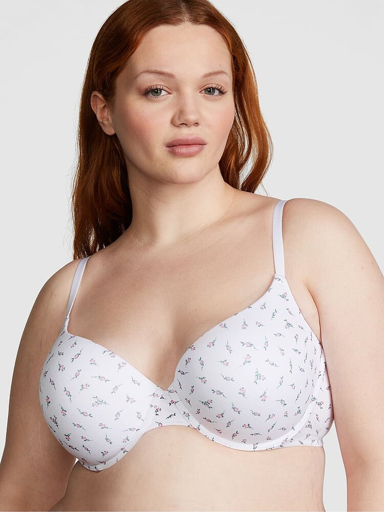 Victoria's Secret PINK White Floral Push Up Cotton Bra - Image 1 of 3 Victoria's Secret PINK White Floral Push Up Cotton Bra - Image 1 of 3