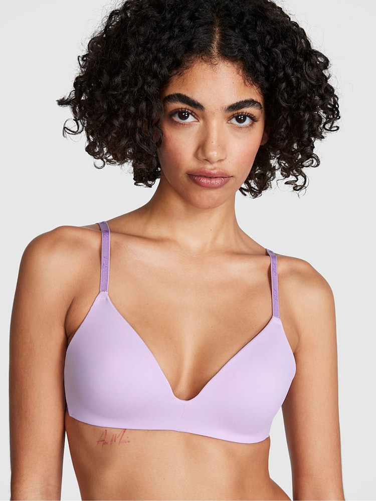 Victoria's Secret PINK Purple Pastel Lilac Non Wired Push Up Bra - Image 1 of 3