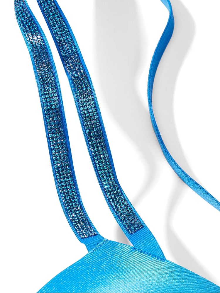 Victoria's Secret Shocking Blue Lace Add 2 Cups Push Up Double Shine Strap Add 2 Cups Push Up Bombshell Bra - Image 4 of 4