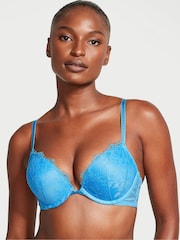 Victoria's Secret Capri Blue Add 2 Cups Push Up Eyelet Lace Bra - Image 1 of 3