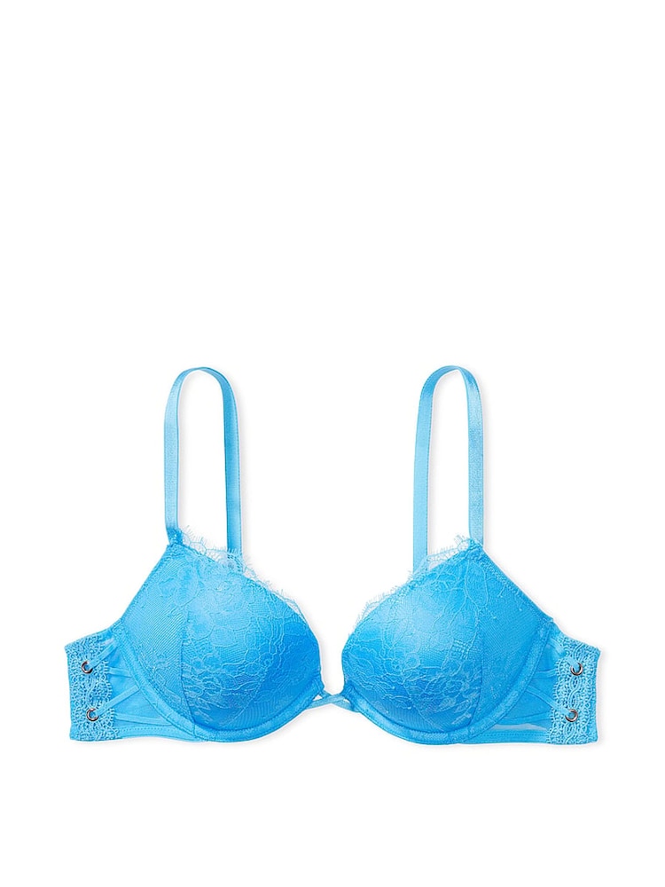 Victoria's Secret Capri Blue Add 2 Cups Push Up Eyelet Lace Bra - Image 3 of 3