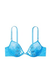 Victoria's Secret Capri Blue Unlined Demi Eyelet Lace Bra - Image 3 of 3