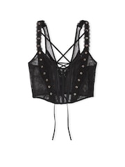 Victoria's Secret Black Lace Unlined Demi Eyelet Corset Bra Top - Image 3 of 3