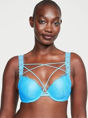 Victoria's Secret Capri Blue Push Up Eyelet Lace Bra - Image 1 of 3