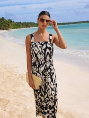 Lipsy Brown Square Neck Culotte Jumpsuit - Image 3 of 4