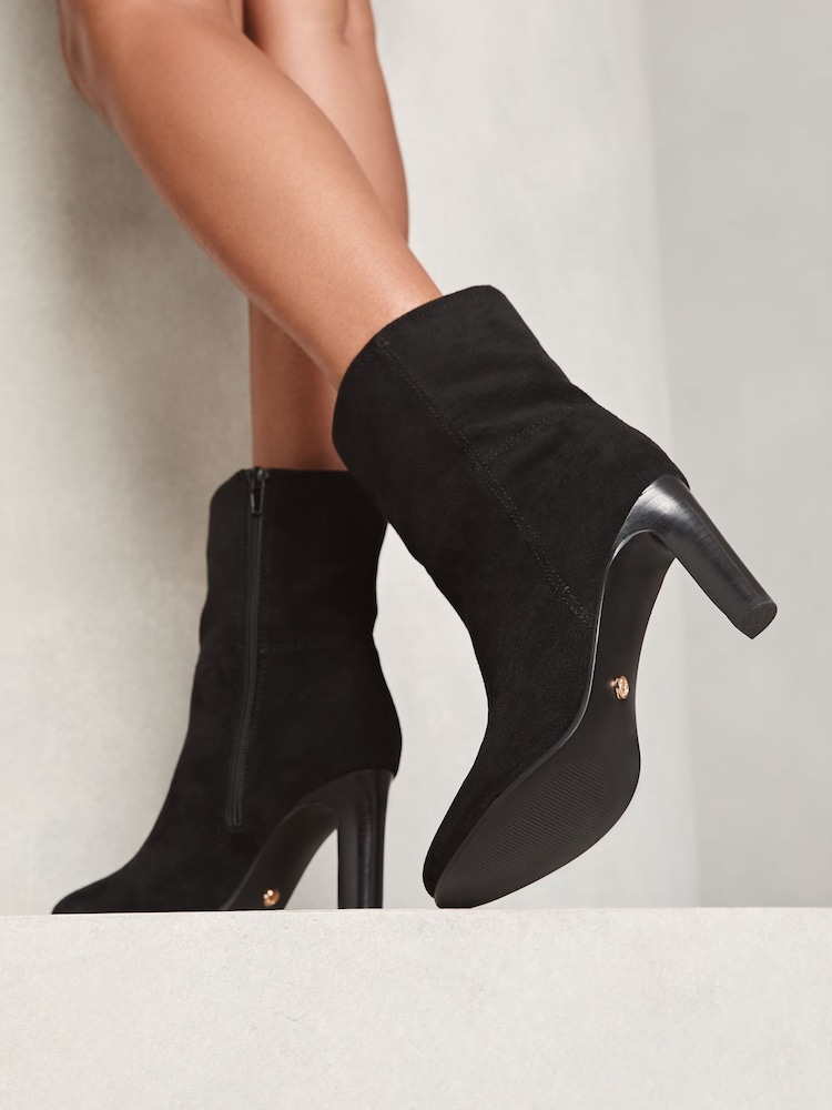 Lipsy Black Block Heeled Faux Suede Boot - Image 4 of 4