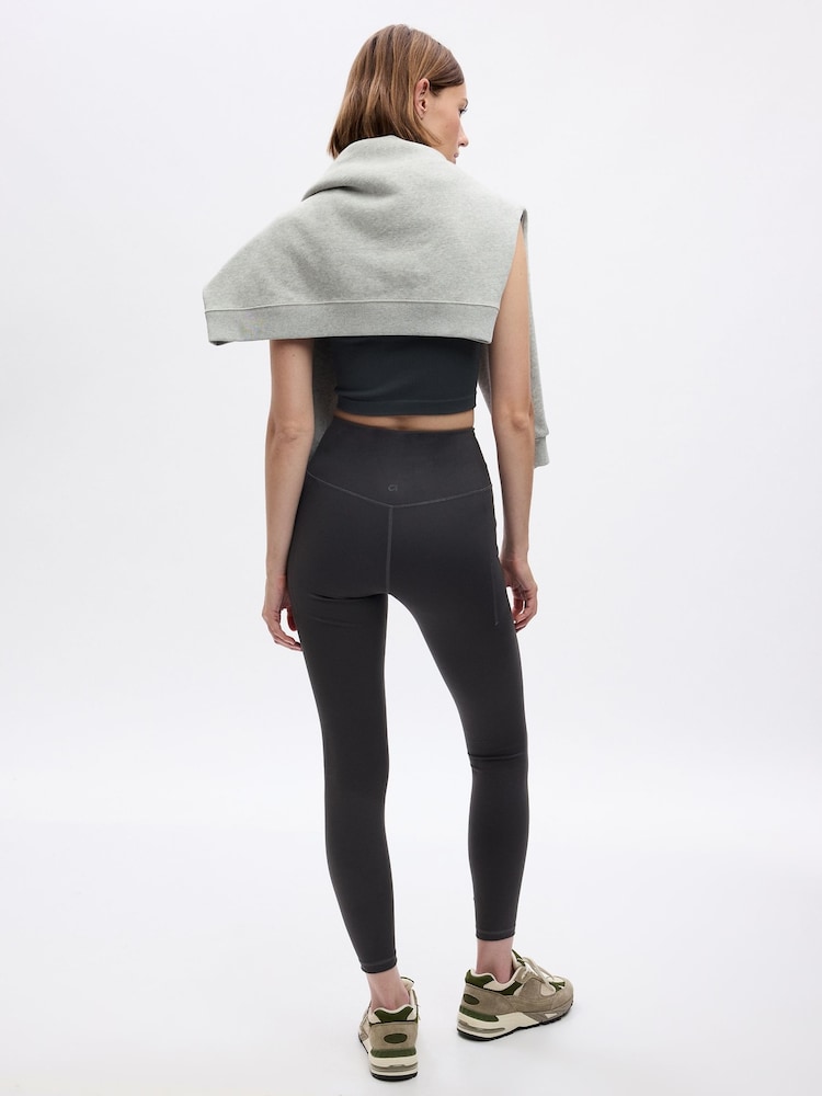 Gap Grey High Waisted Power Stretch Full Length Pocket Leggings - Image 2 of 3