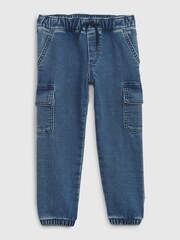Gap Blue Denim Cargo Joggers with Washwell (12mths-5yrs) - Image 1 of 1