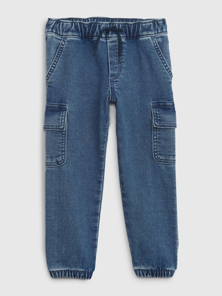 Gap Blue Denim Cargo Joggers with Washwell (12mths-5yrs) - Image 1 of 1