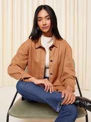 Friends Like These Camel Faux Suede Shacket - Image 2 of 4