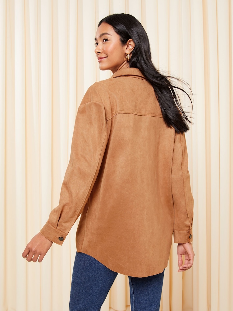 Friends Like These Camel Faux Suede Shacket - Image 4 of 4
