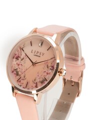 Lipsy Nude Pink Floral Watch - Image 2 of 3