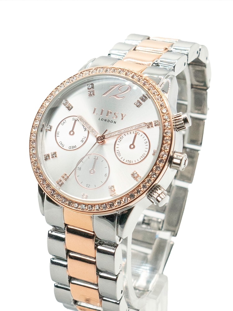 Lipsy Silver Mixed Metal Dial Watch - Image 1 of 3