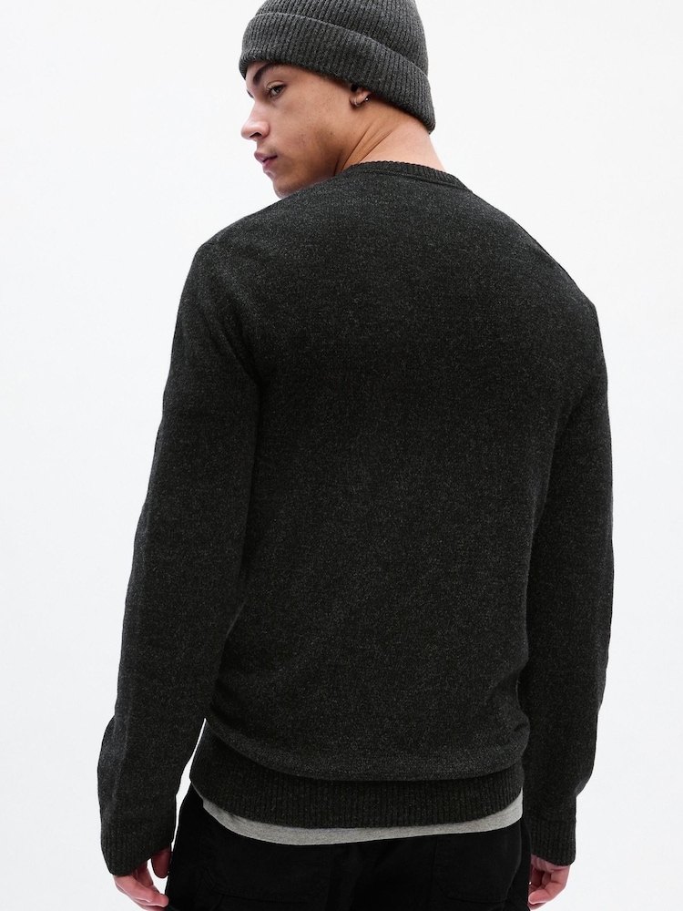 Gap Charcoal Grey Soft Knit Crew Neck Jumper - Image 2 of 3