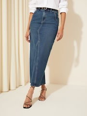 Friends Like These Indigo Blue Godet Denim Maxi Skirt - Image 1 of 4