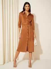 Friends Like These Camel Suedette Maxi Dress - Image 1 of 4