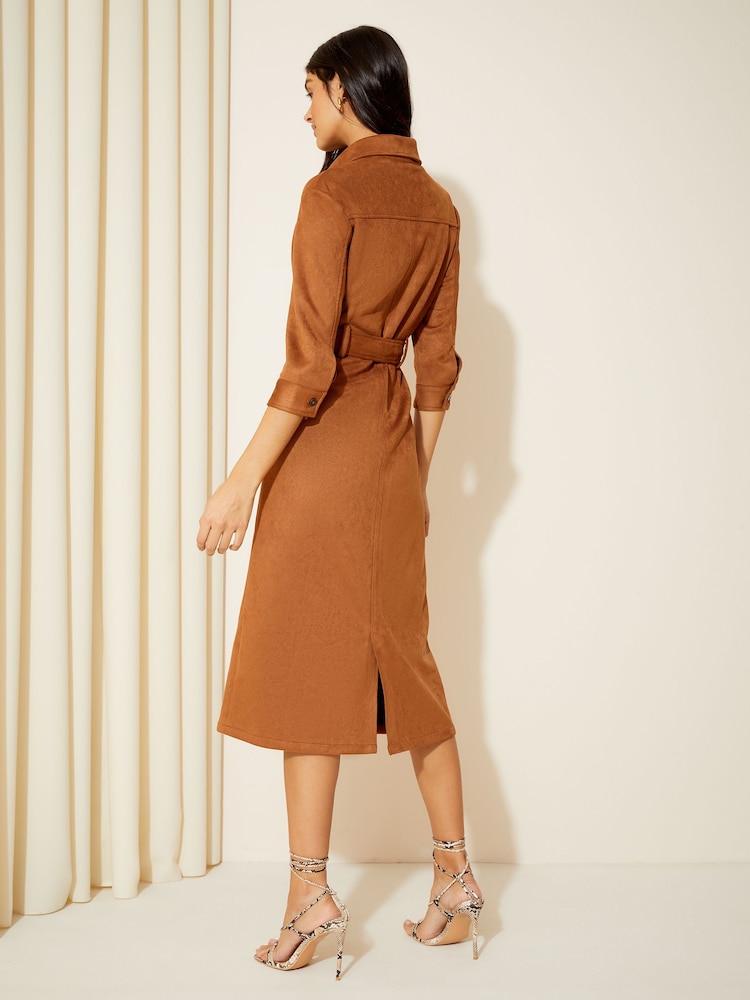 Friends Like These Camel Suedette Maxi Dress - Image 2 of 4
